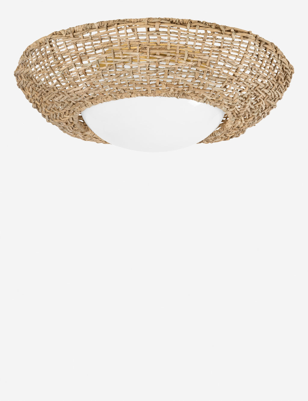 #color::natural #size::24.25-dia | Byrd woven rope coastal flush mount light.