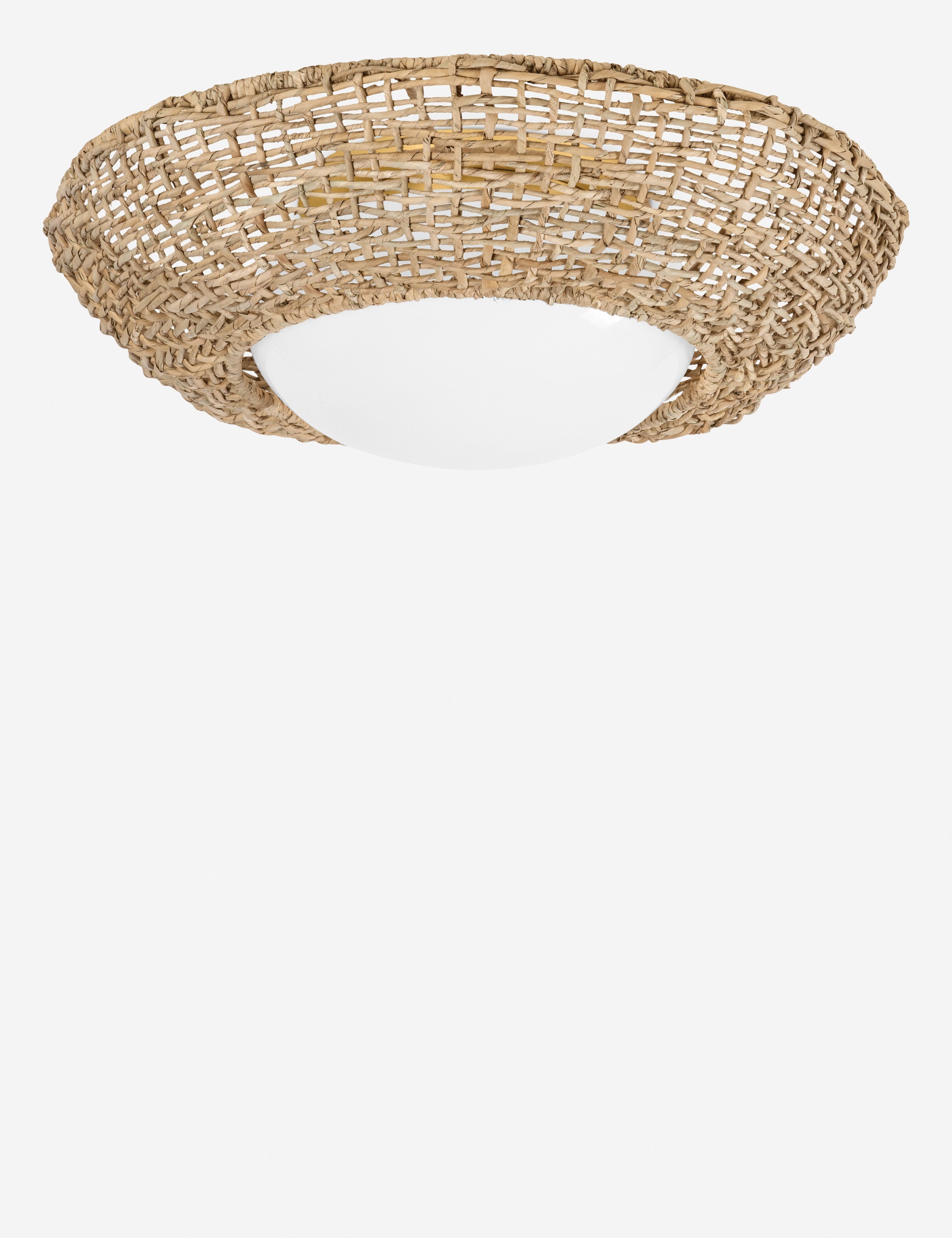 #color::natural #size::24.25-dia | Byrd woven rope coastal flush mount light.