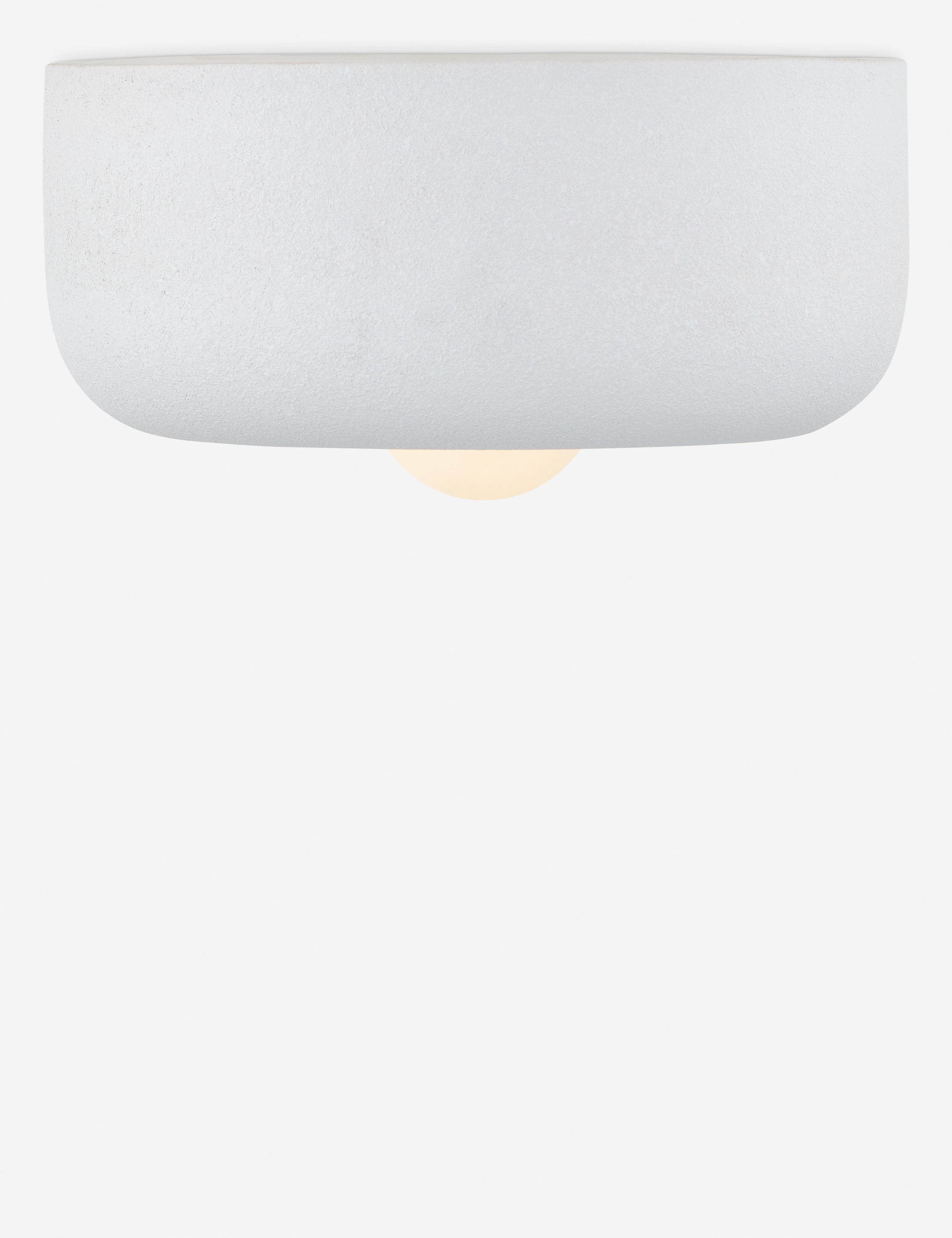 #color::white #size::12.25-dia | Denny textured ceramic flush mount light.