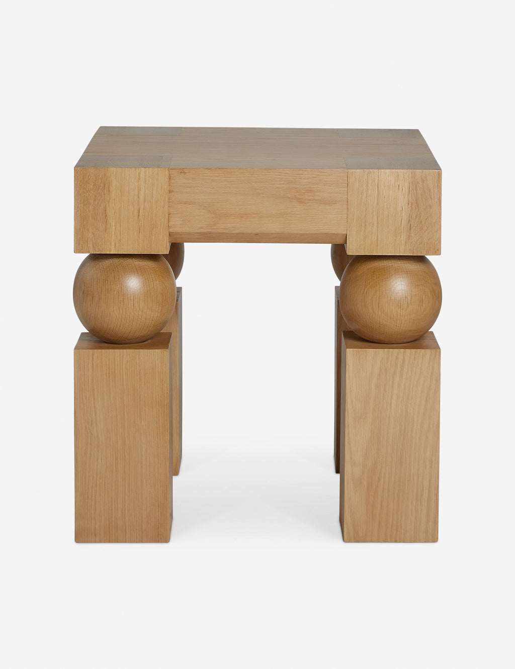 #color::natural-oak | Kent sculptural modern square side table.