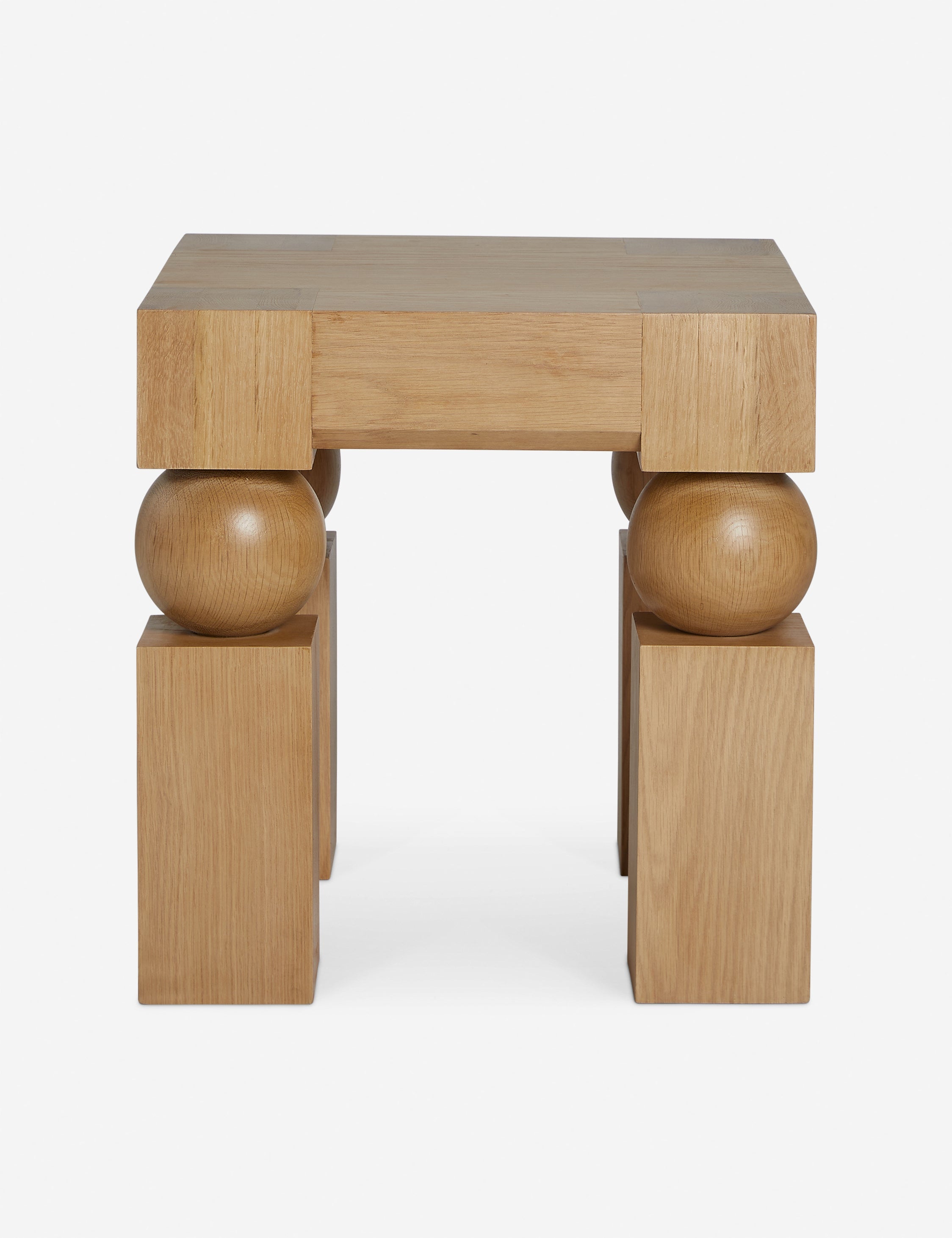 #color::natural-oak | Kent sculptural modern square side table.