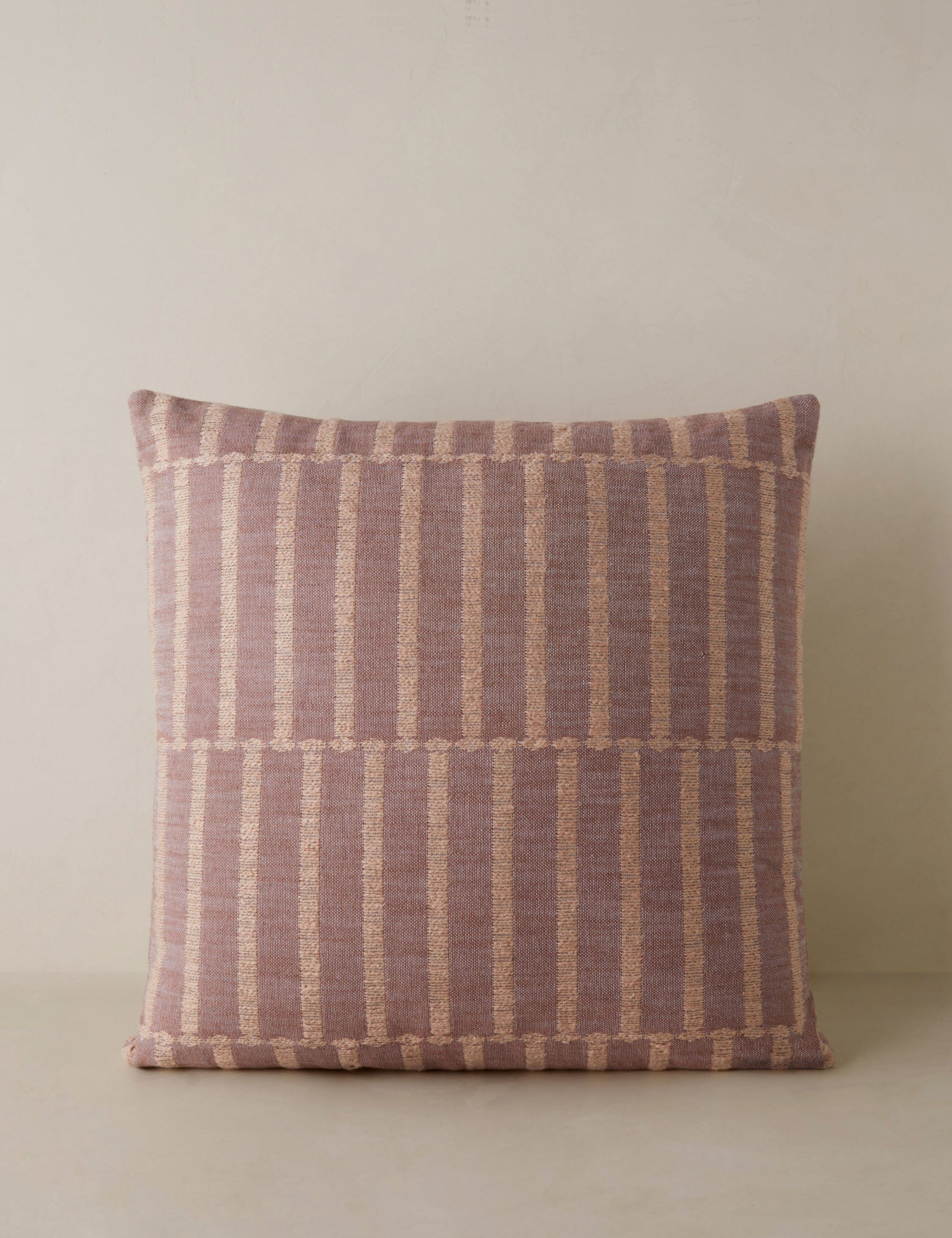 #color::blush #style::square | Thisbe offset stripe throw pillow.