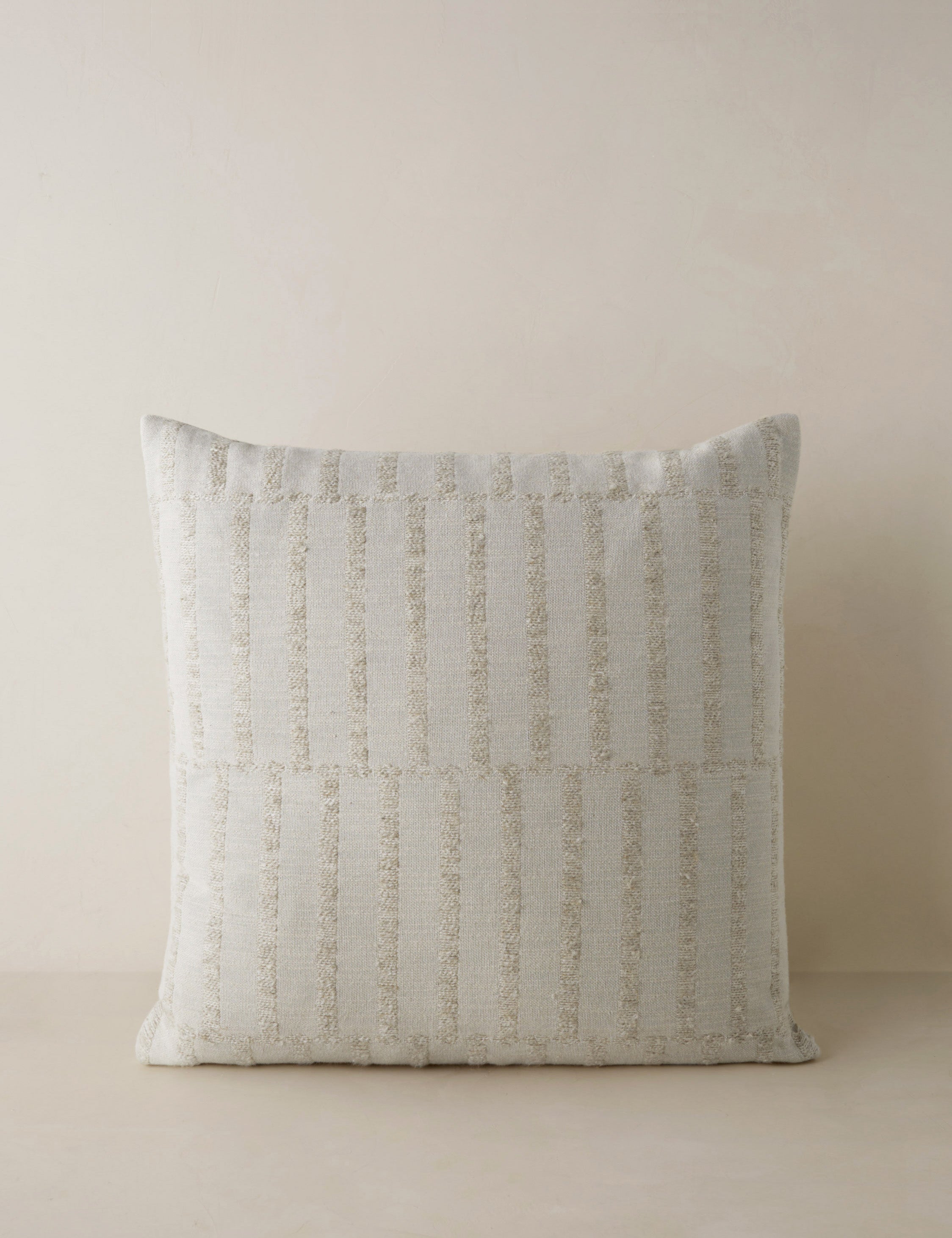 #color::natural #style::square | Thisbe offset stripe throw pillow.